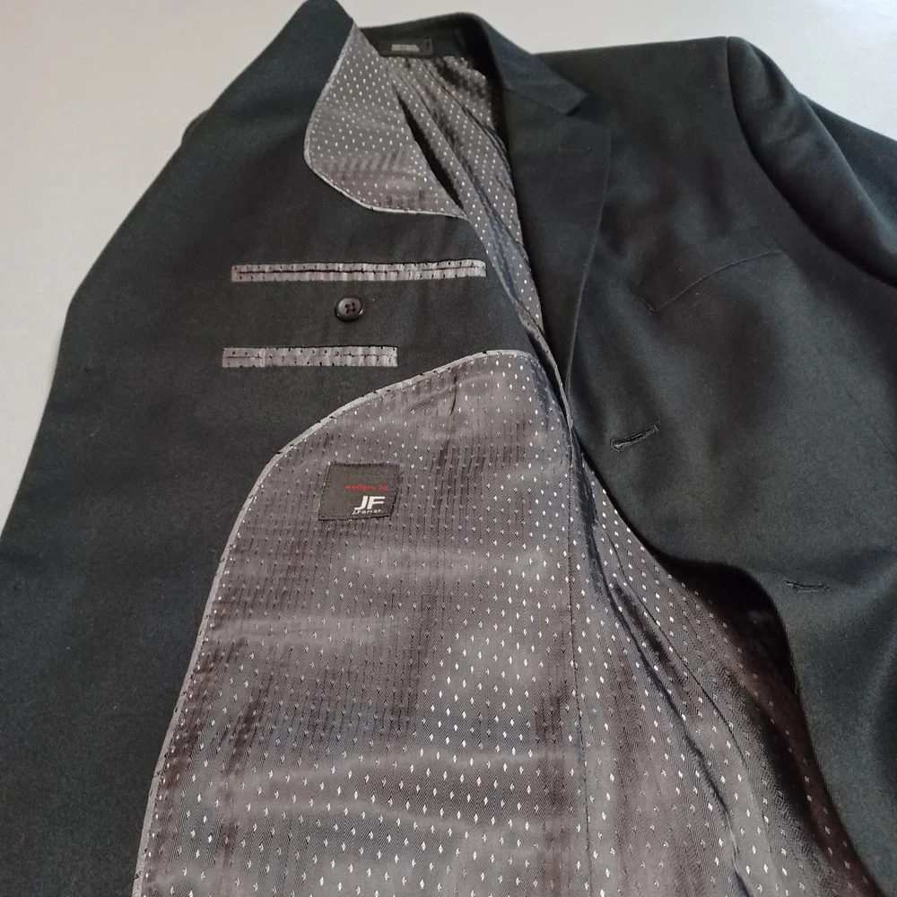 J Ferrar Mens Modern Fit Blazer Black 3 Button Suit Jacket 40 Long 40L